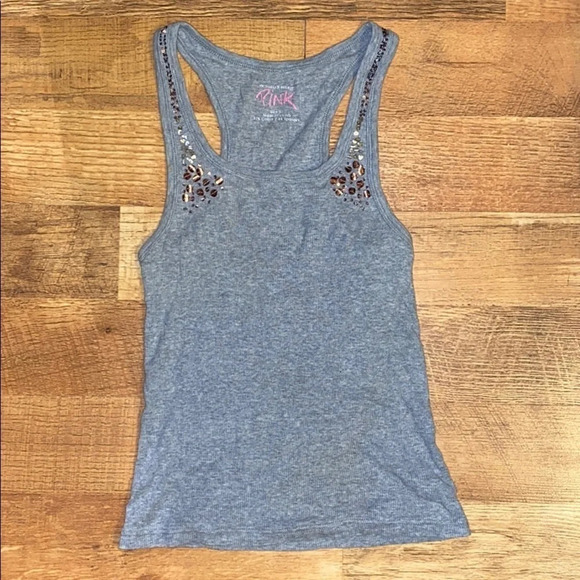 gray sequin Victoria's Secret PINK tank top xsmall - Picture 1 of 4